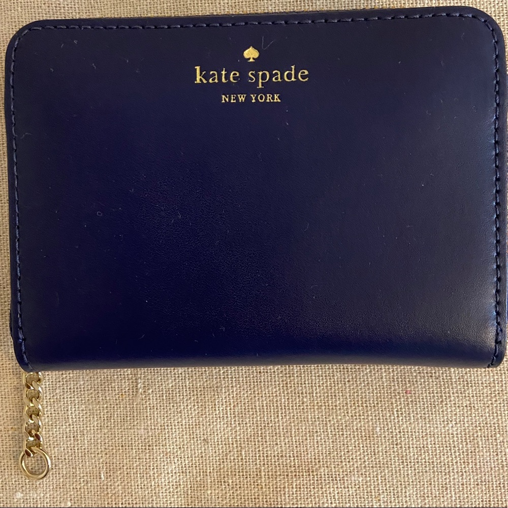 Leather Kate spade zip around wallet